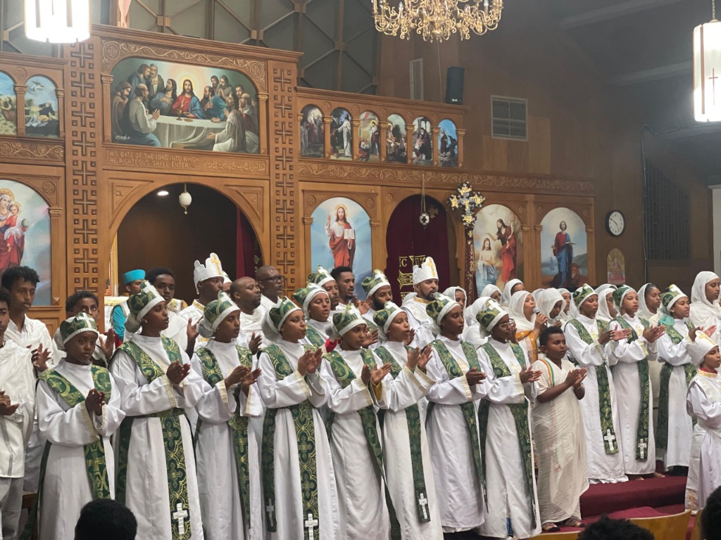 Children participating in Orthodox liturgy
