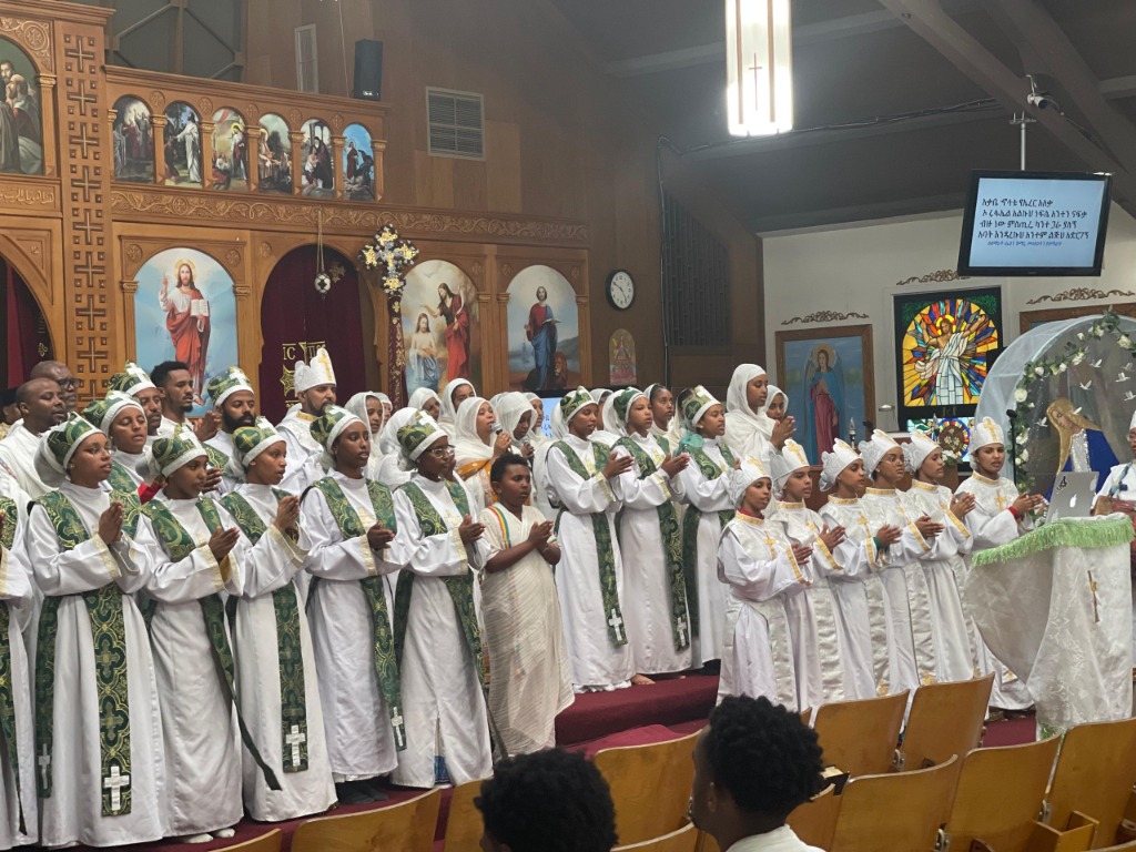 Sunday school children in worship