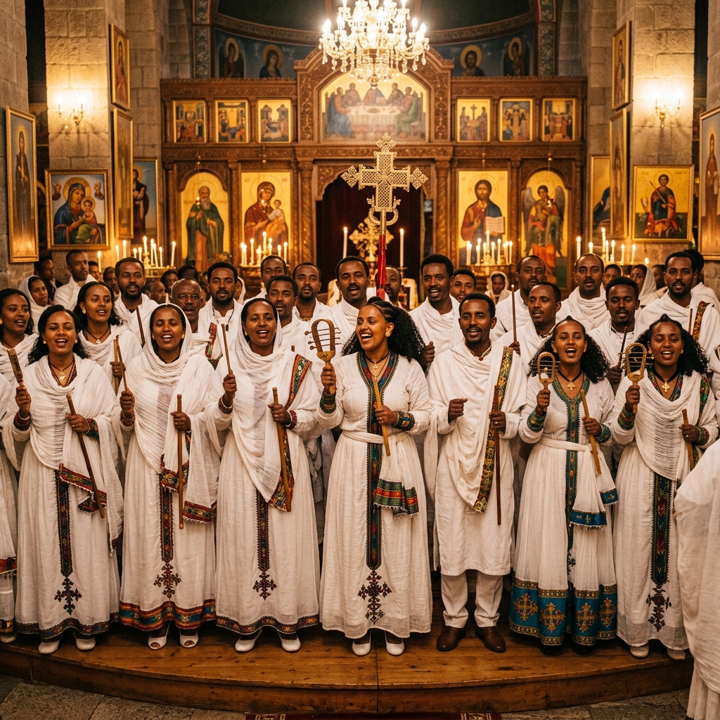 Church choir singing mezmur